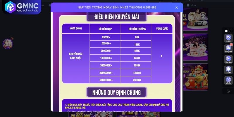 Quy định khuyến mãi LUCK8 và điều kiện nhận bonus